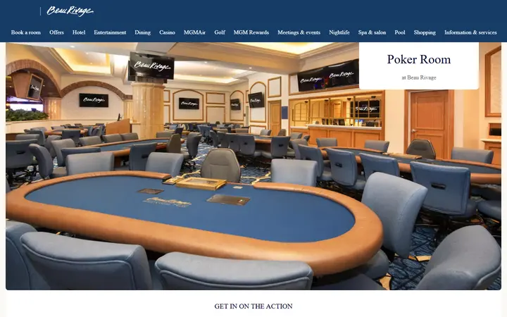 Captured rooms page of Beau Rivage