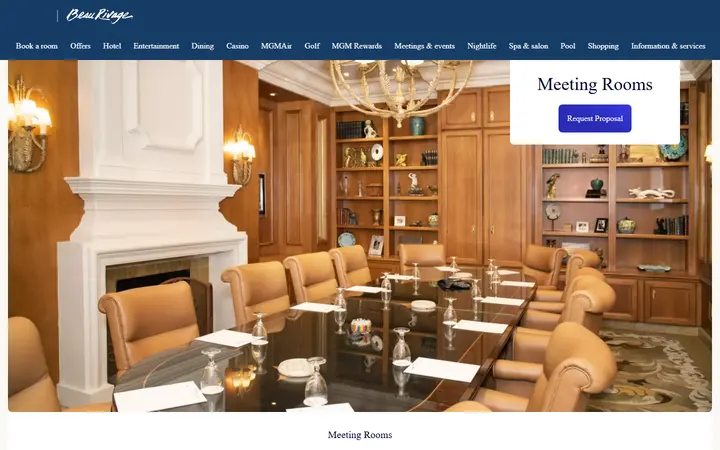 Captured rooms page of Beau Rivage