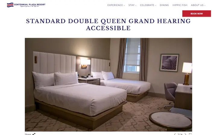 Captured rooms page of Grand Centennial Hotel