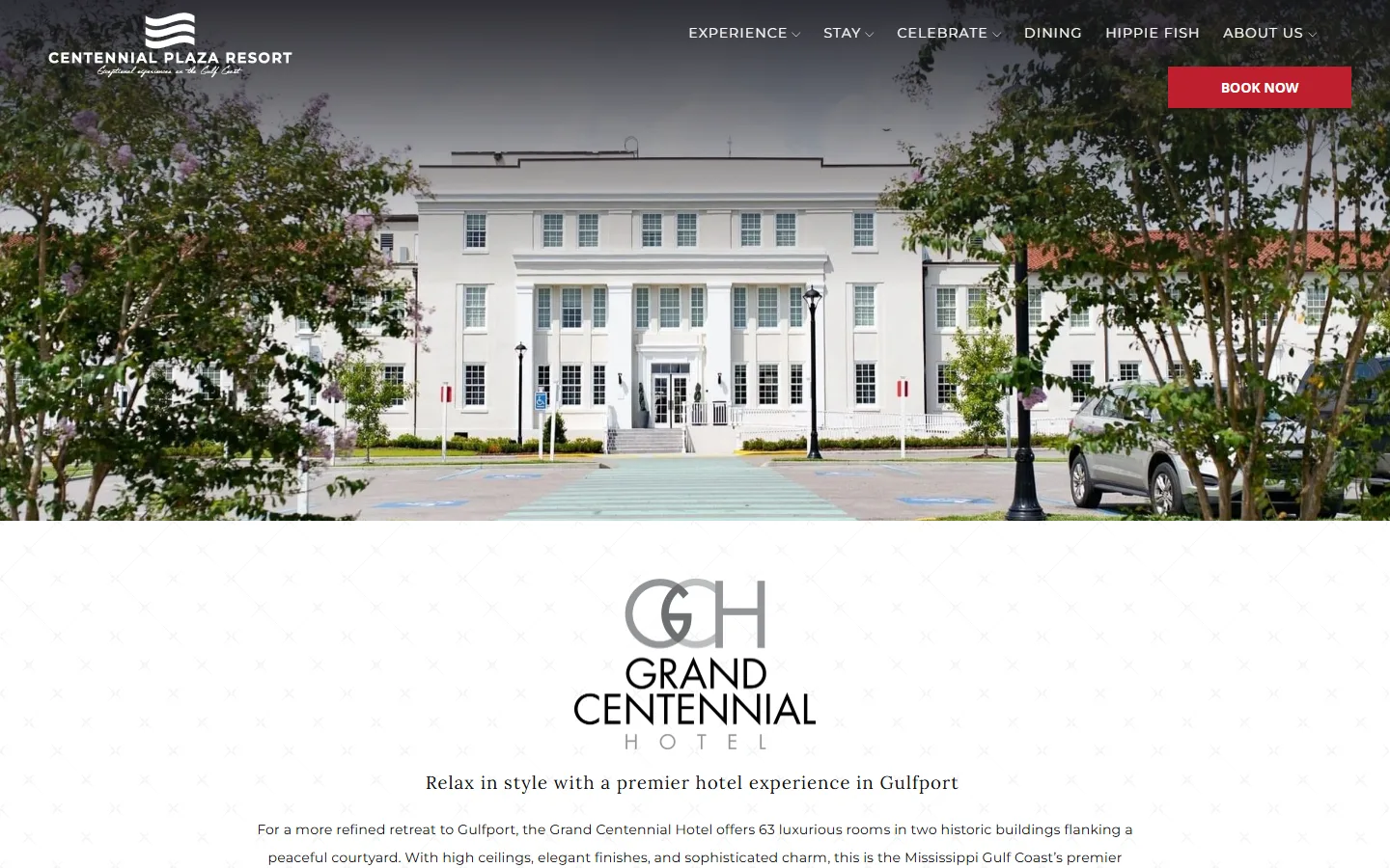 Viewport capture of Grand Centennial Hotel official website