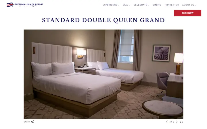 Captured rooms page of Grand Centennial Hotel