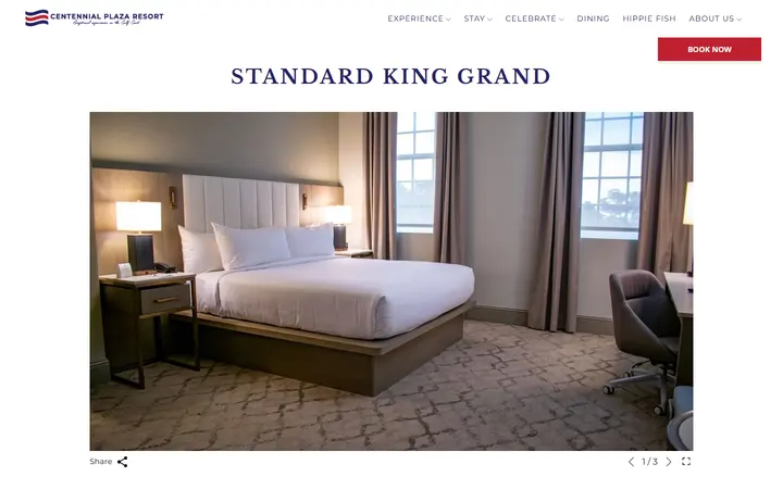 Captured rooms page of Grand Centennial Hotel