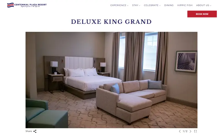 Captured rooms page of Grand Centennial Hotel