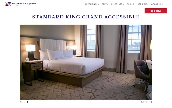 Captured rooms page of Grand Centennial Hotel