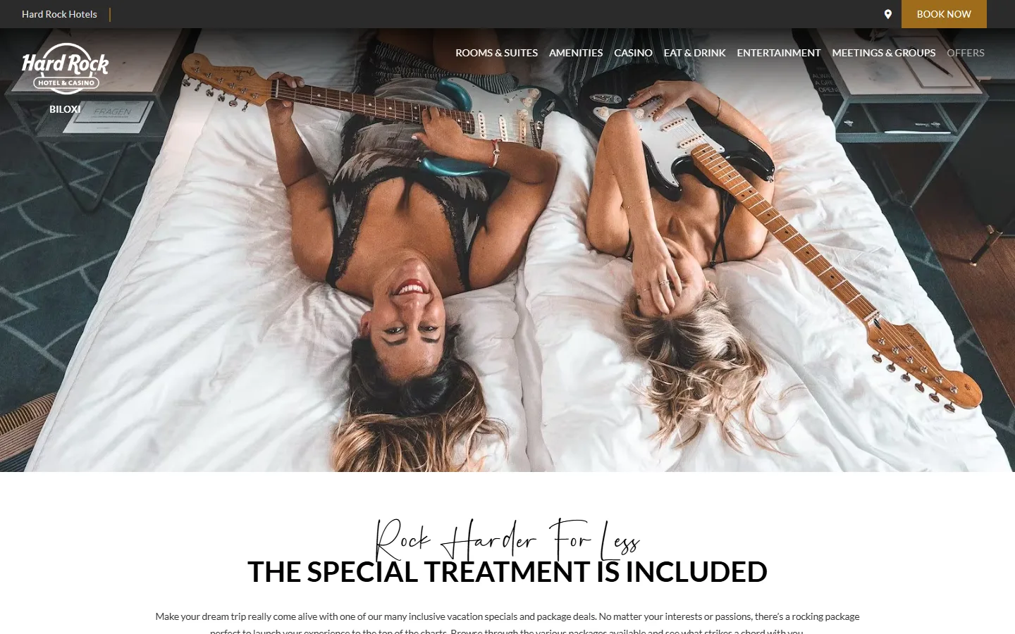 Viewport capture of Hard Rock Hotel & Casino Biloxi official website