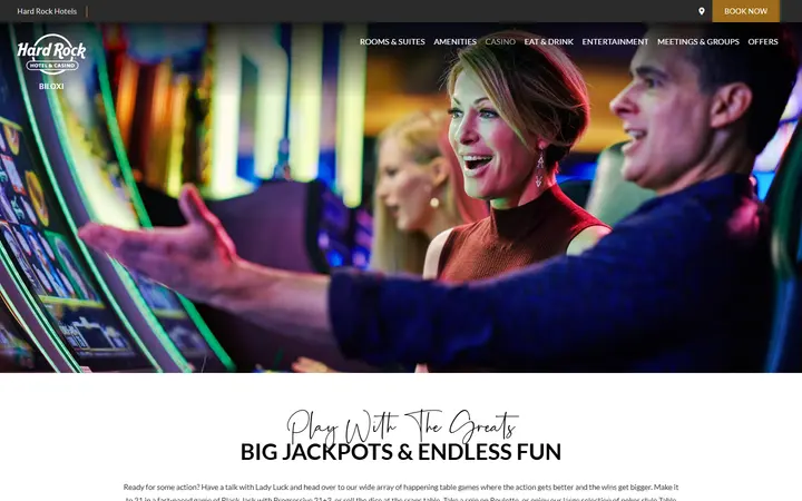 Captured rooms page of Hard Rock Hotel & Casino Biloxi