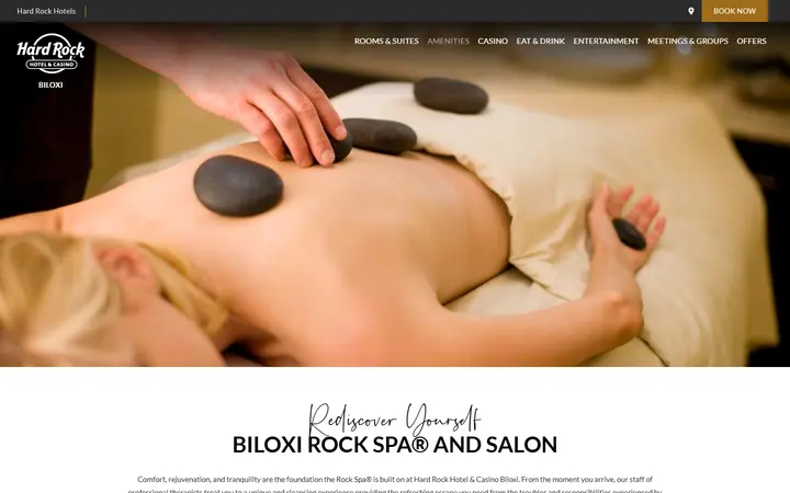 Captured casino page of Hard Rock Hotel & Casino Biloxi