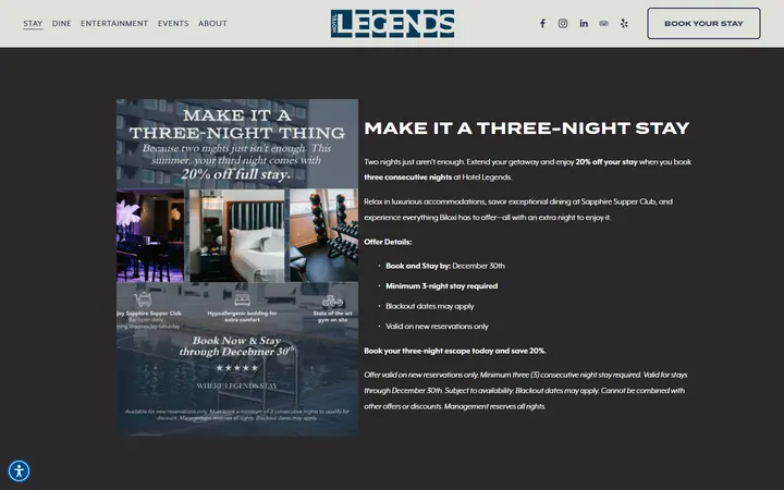 Captured overview page of Hotel Legends