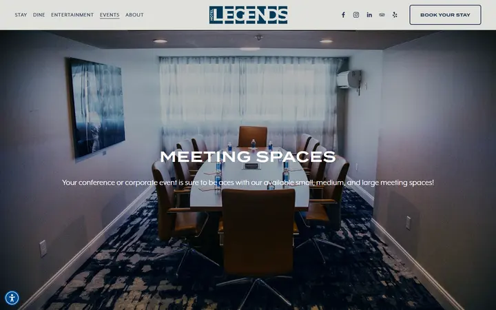 Captured wellness page of Hotel Legends