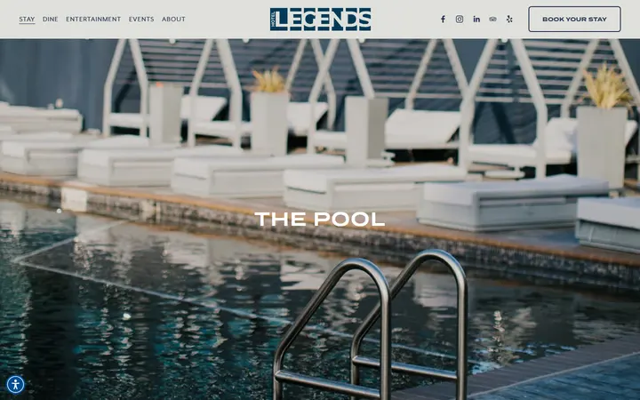 Captured wellness page of Hotel Legends