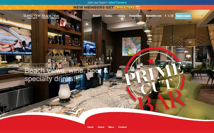 Captured dining page of Island View / Beach View Casino Resort