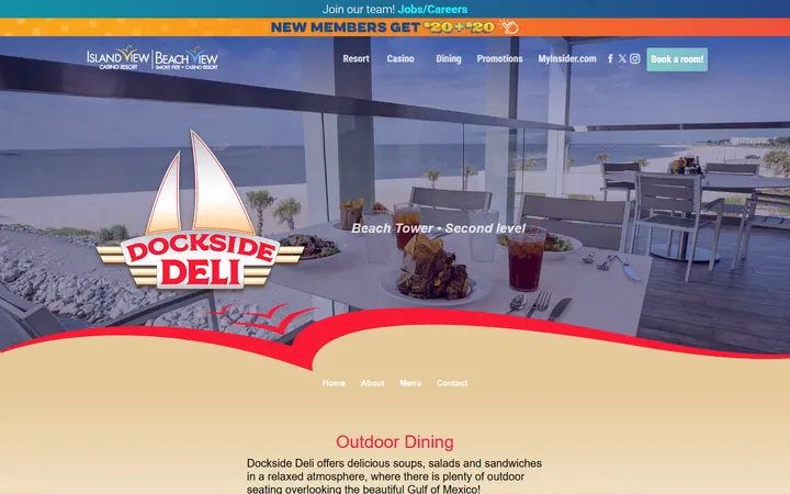 Captured dining page of Island View / Beach View Casino Resort