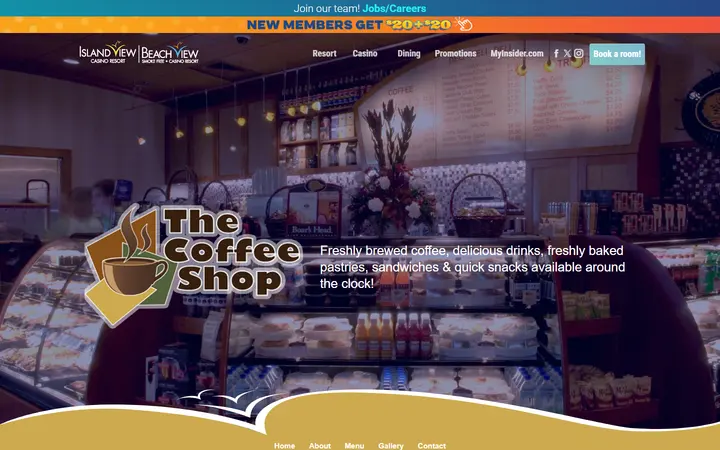 Captured dining page of Island View / Beach View Casino Resort
