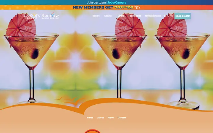 Captured dining page of Island View / Beach View Casino Resort