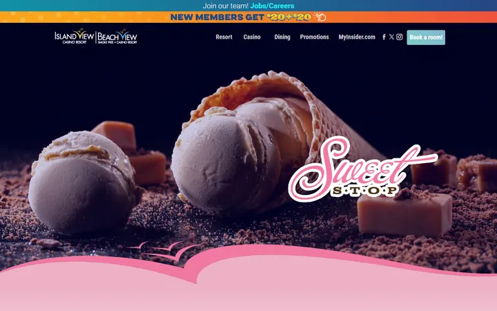 Captured dining page of Island View / Beach View Casino Resort