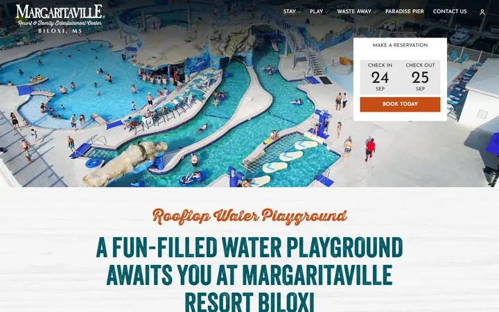 Captured rooms page of Margaritaville Resort Biloxi