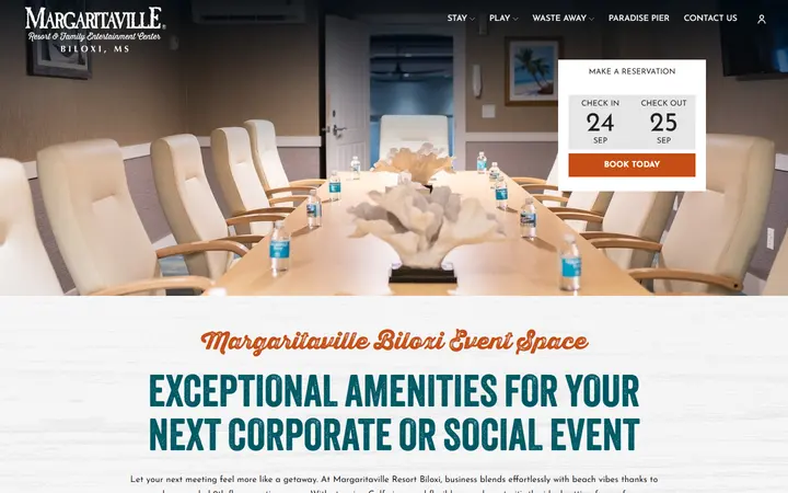 Captured wellness page of Margaritaville Resort Biloxi