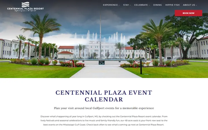 Captured entertainment page of Oasis Resort at Centennial Plaza