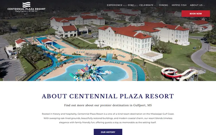 Captured contact page of Oasis Resort at Centennial Plaza