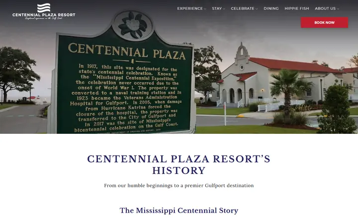 Captured contact page of Oasis Resort at Centennial Plaza