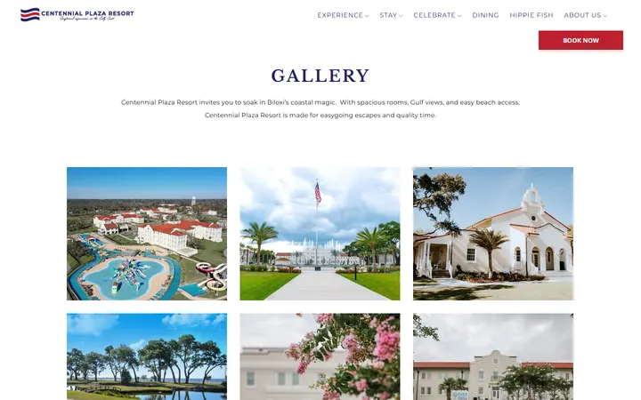 Captured contact page of Oasis Resort at Centennial Plaza