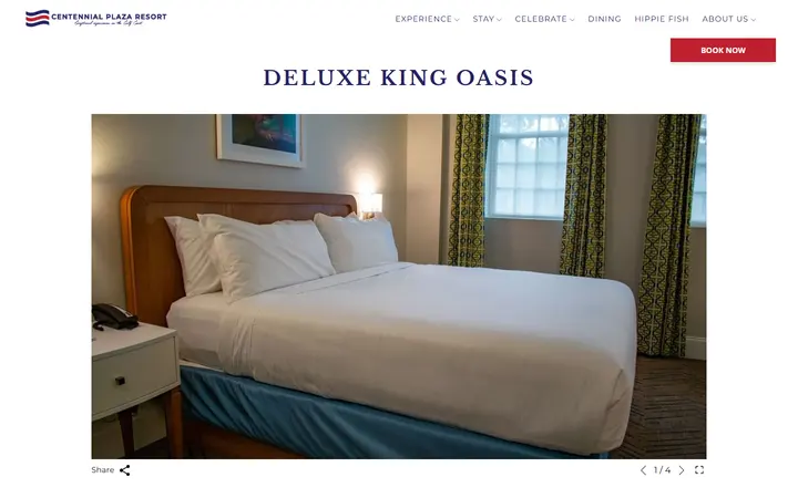Captured rooms page of Oasis Resort at Centennial Plaza