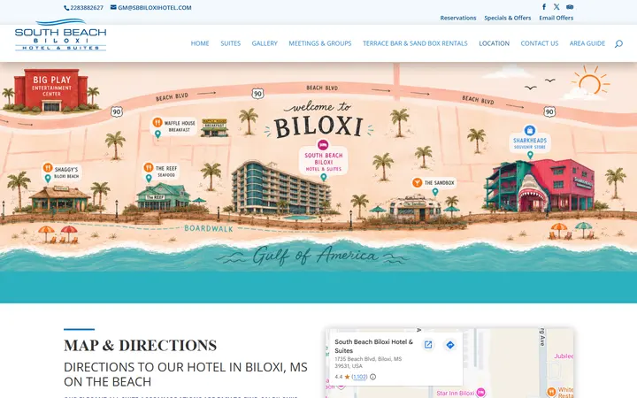 Captured wellness page of South Beach Biloxi Hotel & Suites