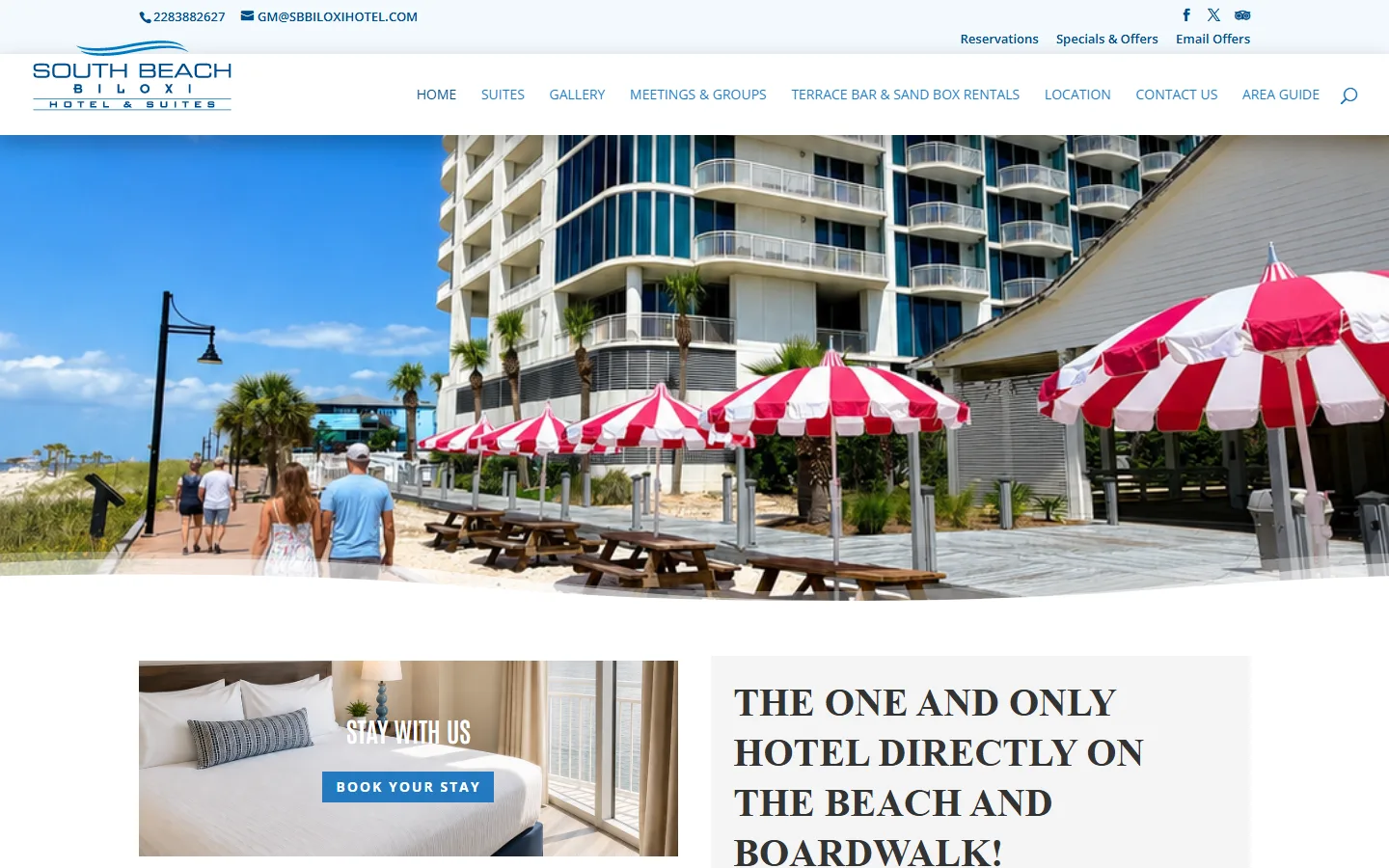 Viewport capture of South Beach Biloxi Hotel & Suites official website
