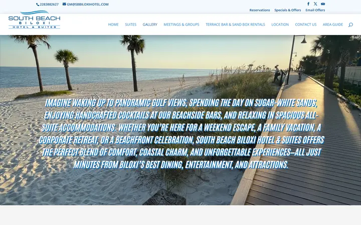 Captured wellness page of South Beach Biloxi Hotel & Suites