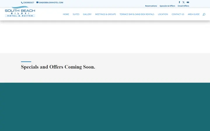 Captured wellness page of South Beach Biloxi Hotel & Suites