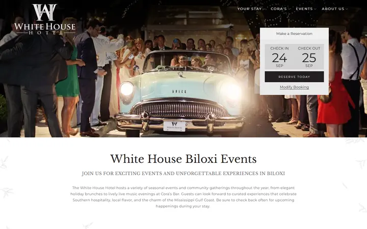 Captured entertainment page of White House Hotel