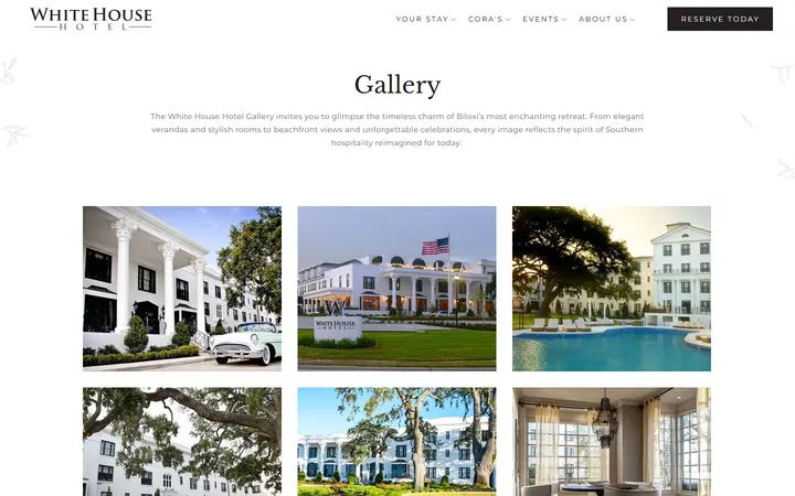 Captured contact page of White House Hotel