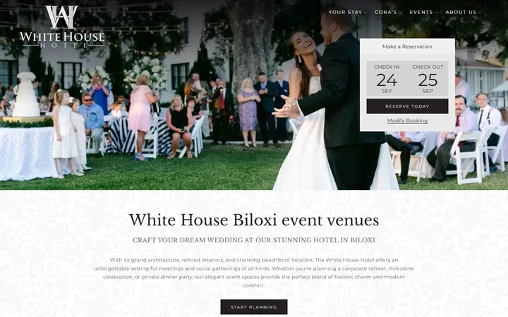 Captured entertainment page of White House Hotel